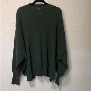 Free People Forest Green Knit Sweater